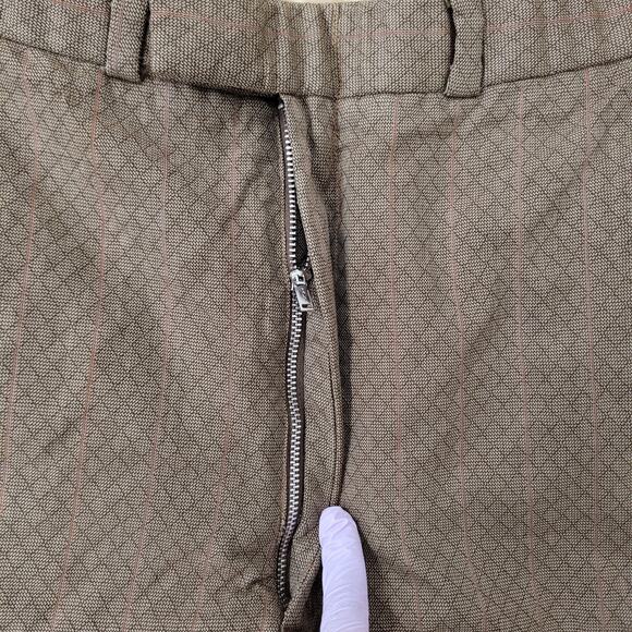 Vintage 80s MOD Disco Hippie Pants 30x29 Creased Talon Brown - Picture 7 of 16